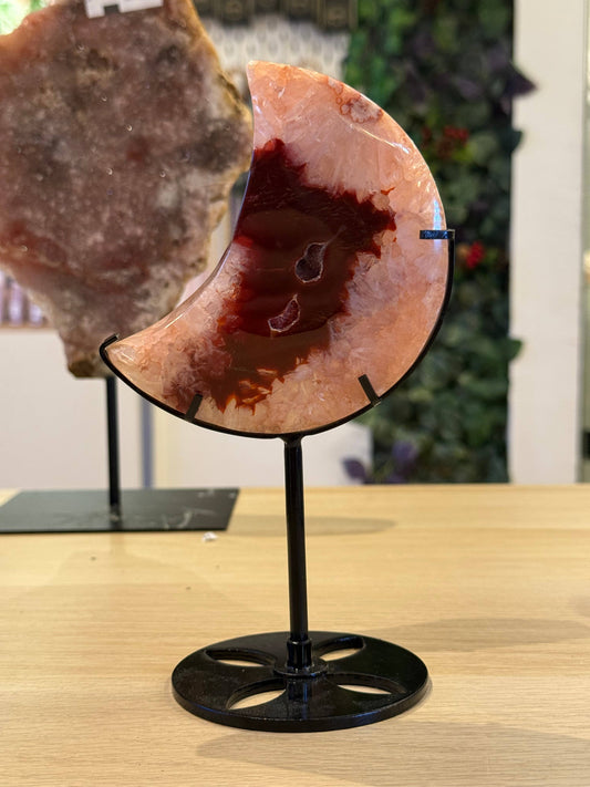 Carnelian Moon on Stand