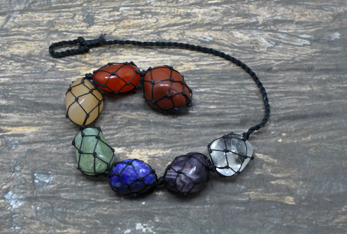 Natural 7 Chakra Tumble Stone Wall Hanging