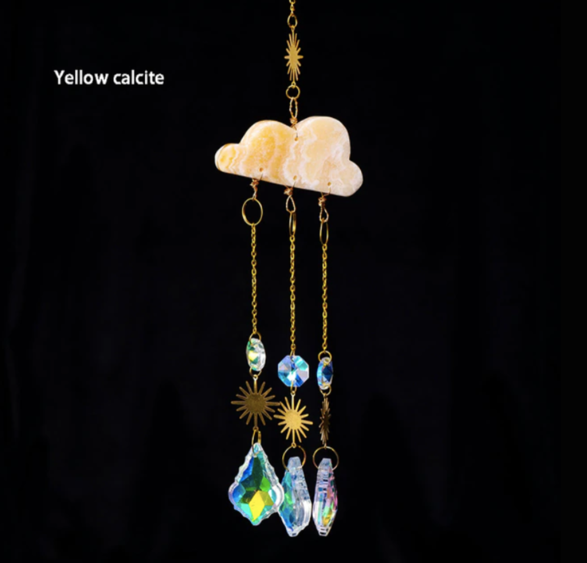 Cloud Carving Suncatcher: Yellow Calcite